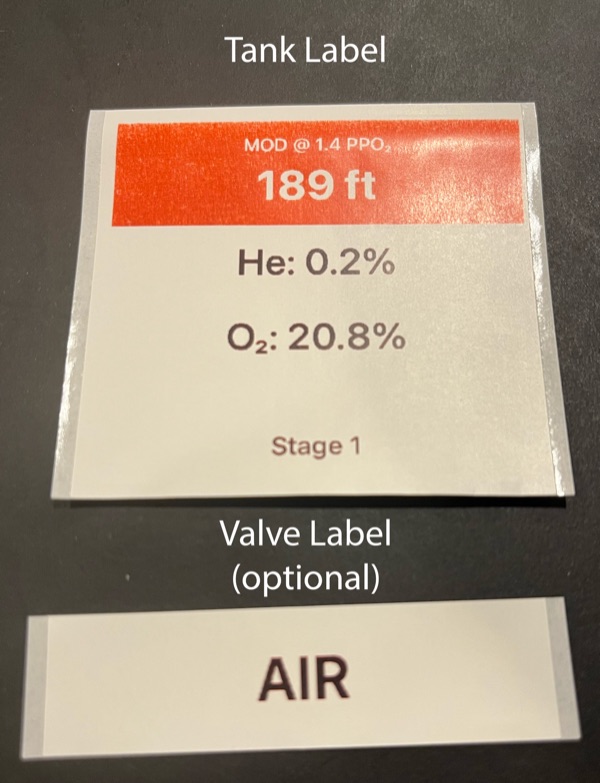 GasTag printed tank labels